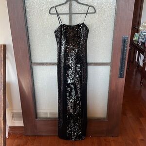 black high neck halter dress Selene Halter Gown
